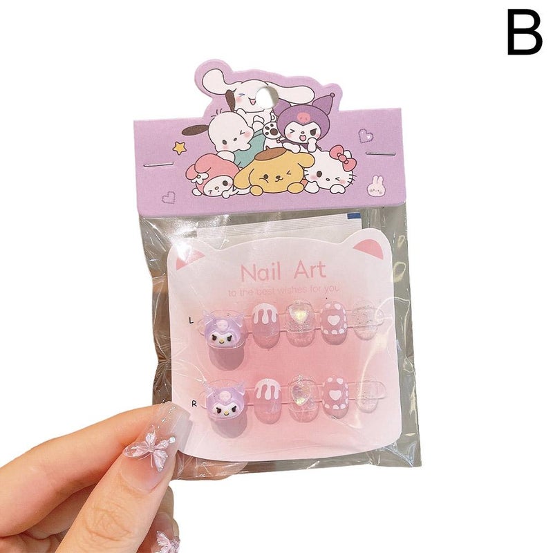 Kuromi Cartoon Children's Wearable Nail Stickers, Little Girl Nail Art Stickers, Nail Stickers, Girl Gifts and Toys